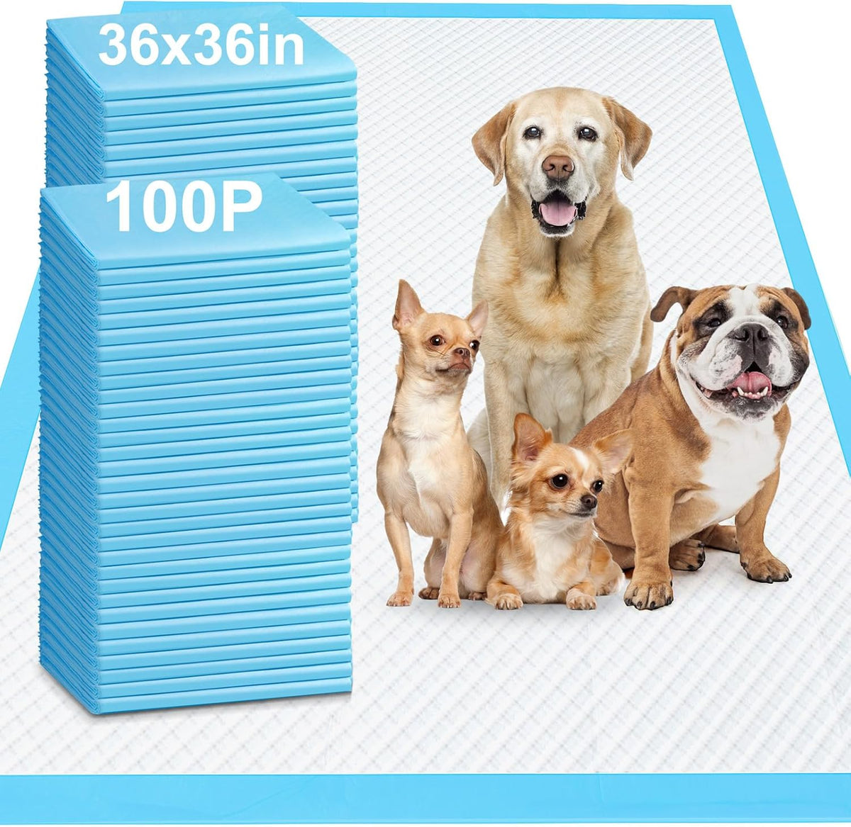 4XL Heavy Absorbent Dog Pads 36x36 Inch 100 Pack